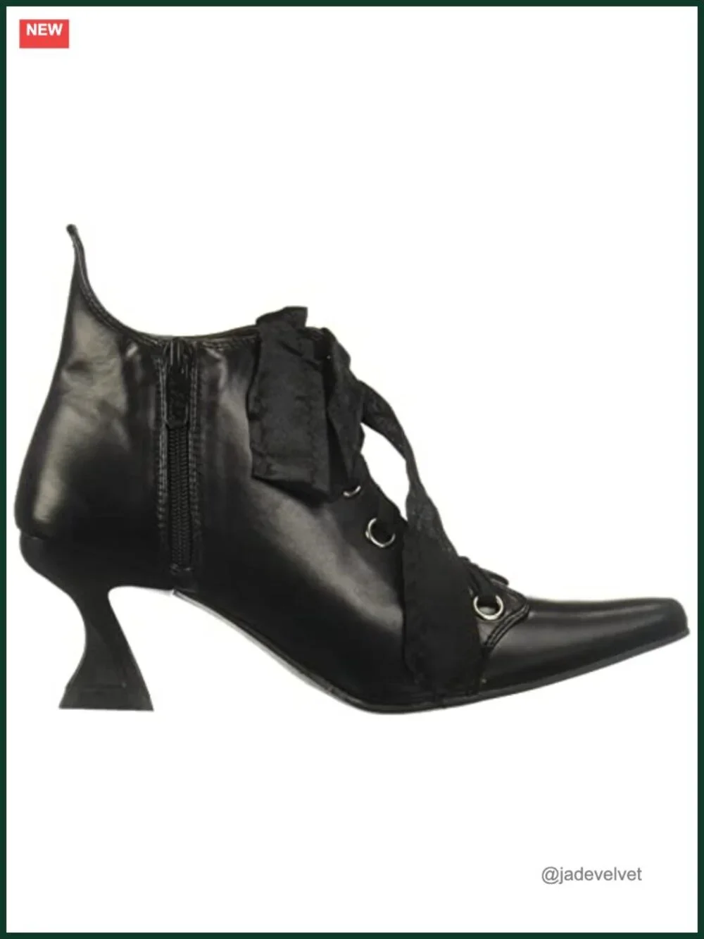Ellie Pointed Toe Kitten Heel Ankle Bootie Halloween Costume Boots